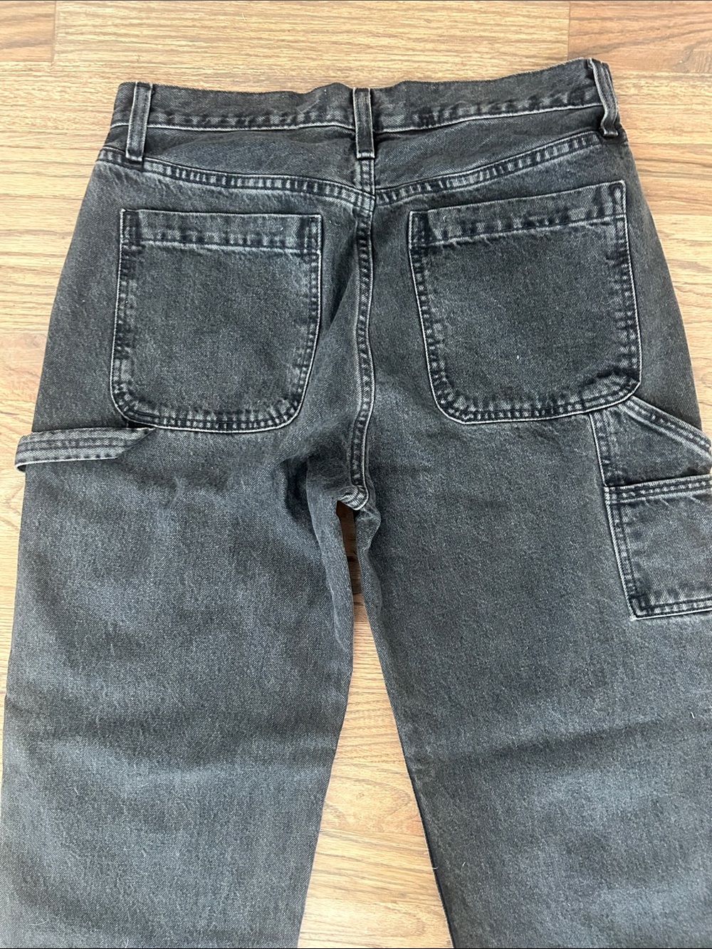 Abercrombie & Fitch Black Baggy Rigid Denim Cargo Jeans - Picture 6 of 7